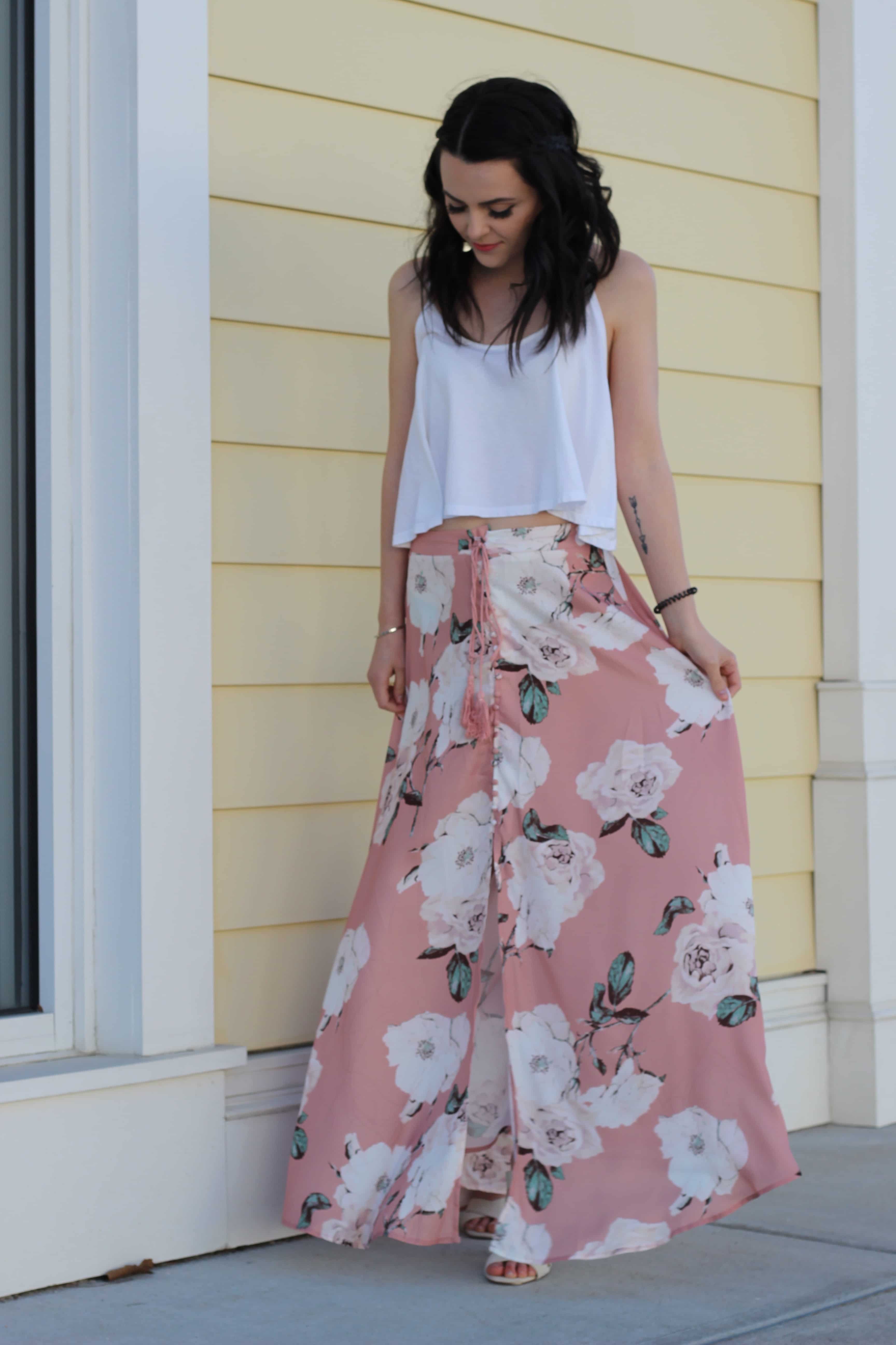 Floral Maxi Skirt 9732