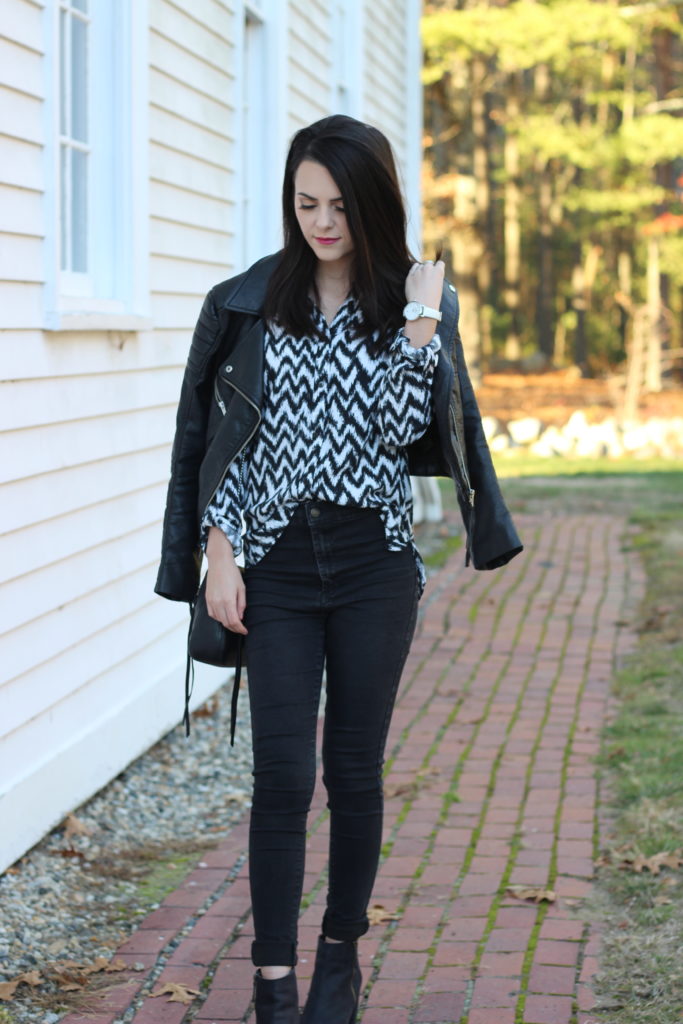 Edgy Fall Outfit Look with a Button Down : OOTD
